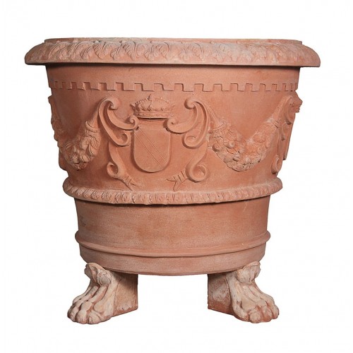 Vaso in Terracotta Conca Granduca con Piede | Laboratorio San Rocco