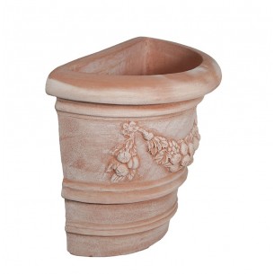 Mezzo Vaso in Terracotta Florence Festonato Atlas | Laboratorio San Rocco